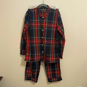 JCREW Red Plaid Pajama Set Sz Small